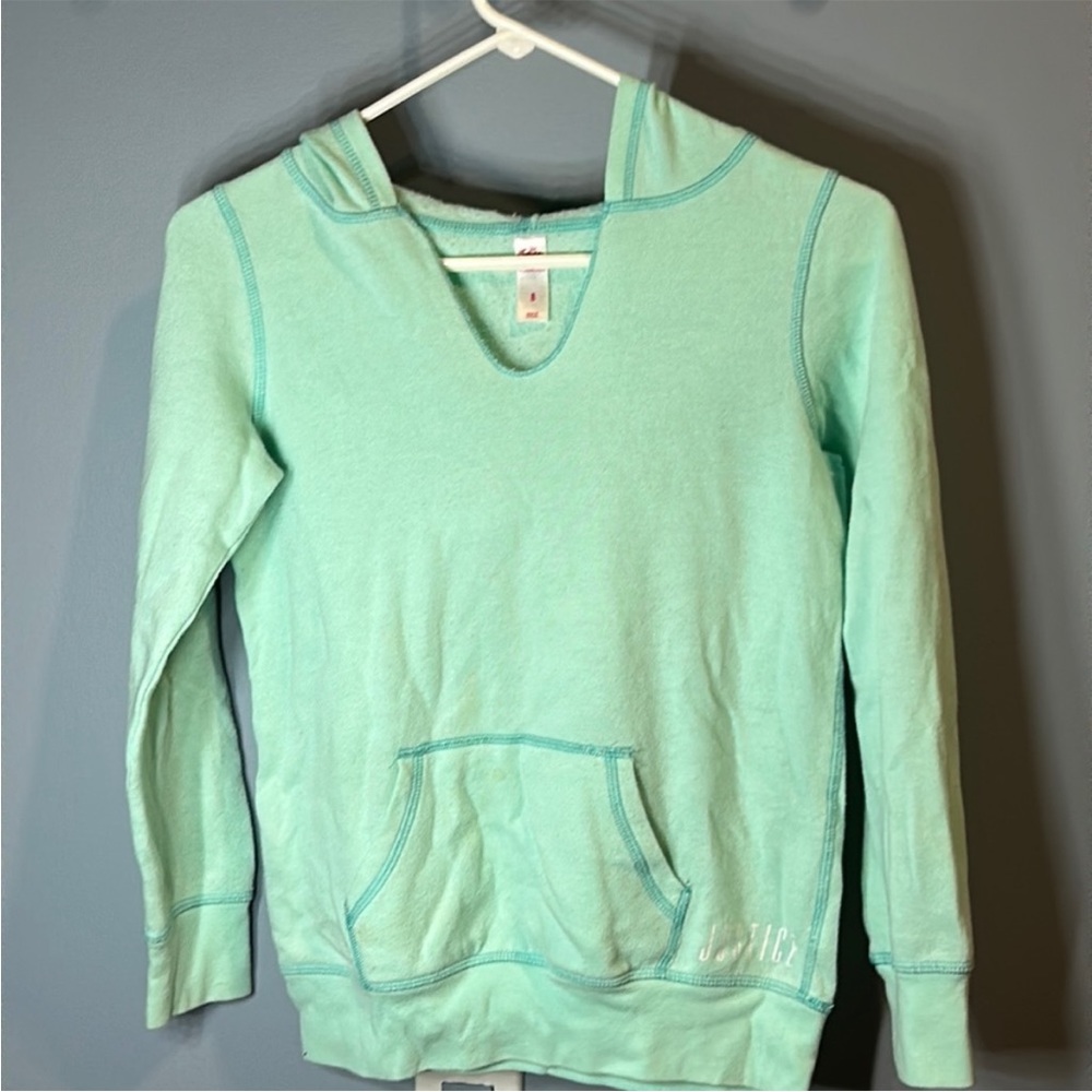 Teal girls kids hoodie size 8 from justice